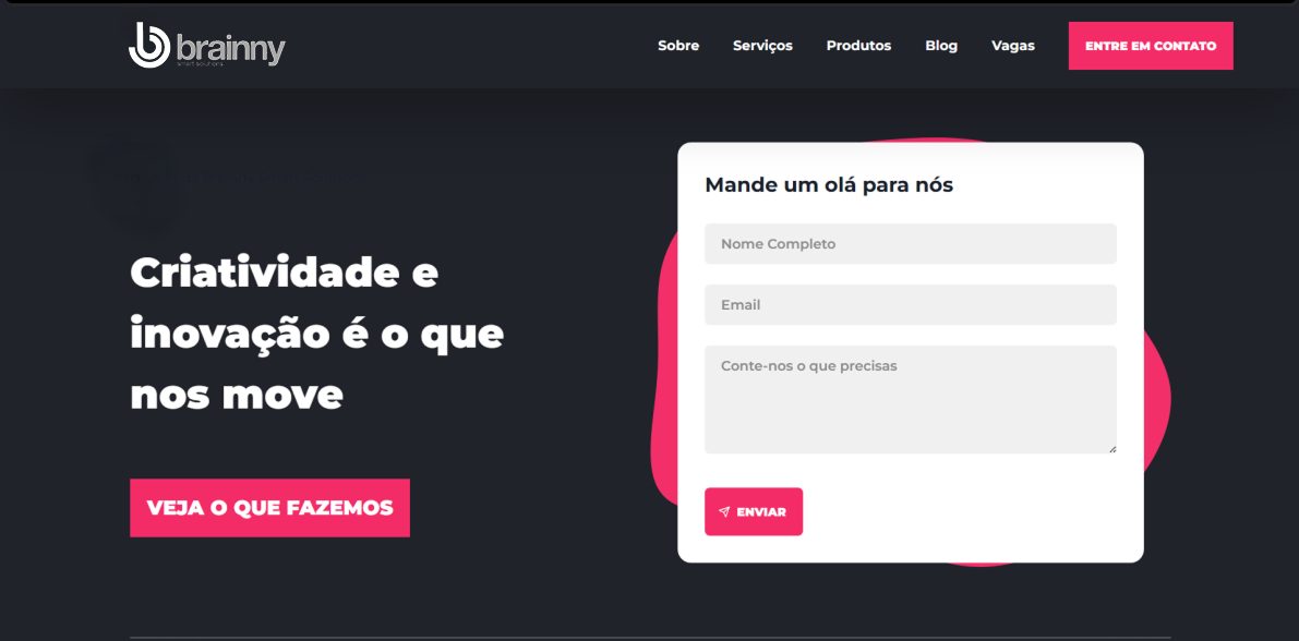 Brainny's site before the redesign